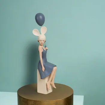 Põhjamaade Armas Balloon Tüdruk Vaik Kujukeste Kaunistused, Dekoratsioon Tarvikud Tüdruk Toas Laua Kujud Office Käsitöö Pulmad Kingitused