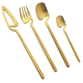 24pcs Dinnerware 304 Gold Stainless Steel Set Table Dinner Knife Fork Spoons Dessert Teaspoon Cutlery Set Kitchen Home Tableware