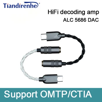 Uus ALC5686 chip Type-C-3,5 mm Audio kaabel HiFi Digital Dekodeerimine amp DAC helikaart, Kõrvaklapi Jaoks Huawei20 30pro MEIZU Andro