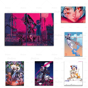Anime Plakat Evangelion Maali Plakatid Ja Pildid, Lõuend Seina Art Modulaarne Pilte Elutuba Kodu Kaunistamiseks Kaasaegne