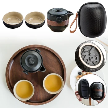 Hiina Kung Fu Tee Komplekt Keraamiline Kaasaskantav Teekann Set Väljas Reisi Gaiwan Tee Tassi Tee Tseremoonia Teacup Teaware Teekannud