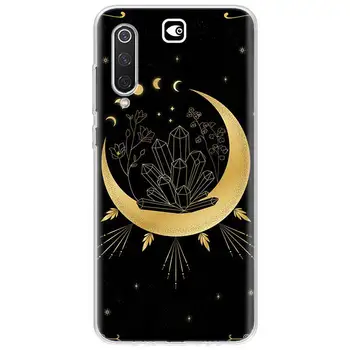 Golden Moon Kass Kunsti Telefoni Puhul Xiaomi Redmi Lisa 10 9 9S 8 8T 7 6 5 6A 7A 8A 9A 9C K20 K30 Pro Lite Kate Coque Kest