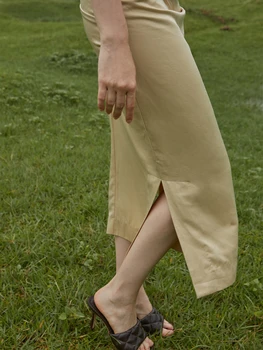 Suspender Kleit Naiste 2021 Uus Talje Slim Elegantne Varruka Pikkus Temperament Lõhik Plisseeritud Suspender Seelik