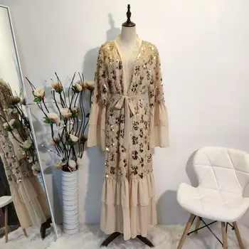 Ehitud profileerimine Avatud Abaya Kimono seal kaftan Moslemi Kampsun, Kleit Abaya naine türgi Islami Riided Kauhtana Djellaba F1846