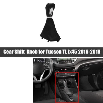 Auto Käik ABS Nahast Shift Knob Hoob HYUNDAI Tucson TL Ix45 2016-2018