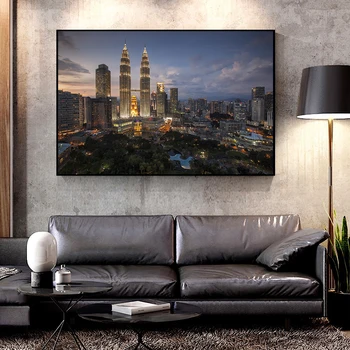 Moodsa Arhitektuuri Maailma Kõrgeim Twin Towers Plakat Malaisia Petronas Twin Towers Maali Seina Art Lõuend Home Decor