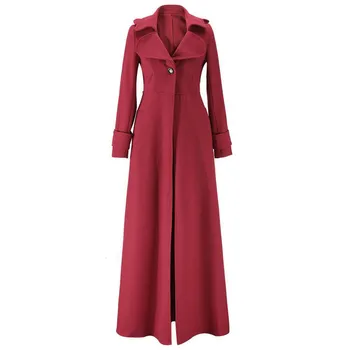 Extra pikk villane mantel naistele overcoat manteau femme talve villane mantel mood slim fit tahke windbreaker d91009