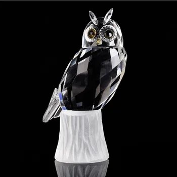 Crystal Öökull Klaasist Kirjapressi Loomade Kujukeste Home Decor Ornament Kuju Kääbus Xmas Kingitus Desktop Auto Kaunistamiseks Käsitöö