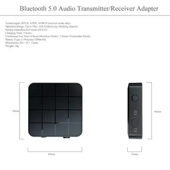 Bluetooth-5.0 Audio-Vastuvõtja, Saatja, 2-in-1 Adapter Arvuti Kõlarite Auto USB-Muusika Stereo Traadita Adapterid Auto MP3 TV