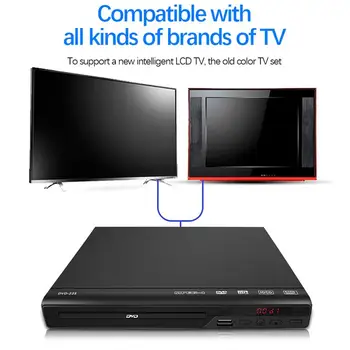 HD DVD-Mängija 720P Multimeedia Digital TV Toetab USB/Video/DVD/RW/CD/Audio/VCD/SVCDJE/PG/MP3/WMA/CD kodukino Süsteemi
