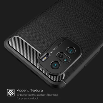 Süsinikkiust Muster Harjatud Pehme TPU Telefon Juhtudel Redmi 8 9 9A 9C K20 K30 K40 Pro Anti-Scratch Põrutuskindel Non-Slip Kate