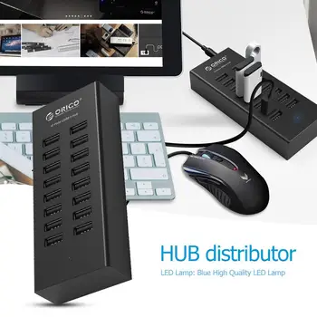 ORICO H1613 Kaasaskantav 16-Port USB 2.0 HUB Sülearvuti Laadimine USB-Jaoturit koos Power Adapter for Windows/Mac/Linux
