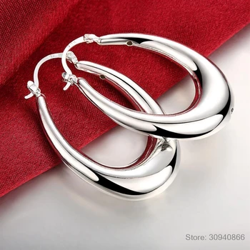 LEKANI Euroopa Ehted 925 Silver Moon Ringi Hoop Kõrvarõngad Naistele Brändi Mood U Kuju Kõrvarõngad Hulgimüük