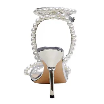 2020. aasta uus kallihinnaline teemant nuppu kõrged kontsad naiste õhuke kanna seksikas läbipaistev vibu haldjas sandalswomen suvel saapad