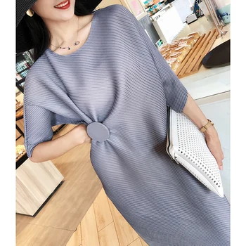Plisseeritud kleit Naiste Suvel 2021 väike ring pikk kleit (sh risttoimse) sidusega-korea riided fashion lahti pluss suurus ebaregulaarne kleit