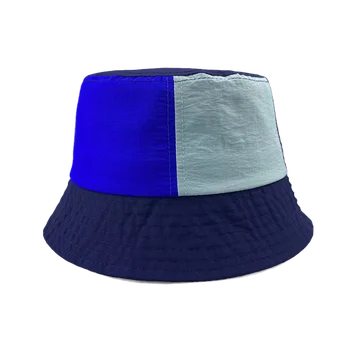 Suvel Kopp Müts On Unisex, Sinine Ja Valge Segast Polüester Kalamees Müts Kerge Panama Müts Kokkuklapitavad