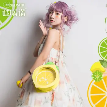 Anime ümbritsev kott sidruni sisuliselt lolita pehme õde diagonaal kott õlal kott tüdruk armas kott partei kingitus