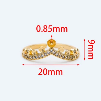 4tk CZ Sillutatud Kullaga Reguleeritav Sõrmus Peg Poole Puuritud Pärlid, Helmed, Ringi Kinnitusdetailid, Sõrmuse Leidmine (GB-1557)