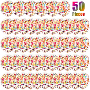 50tk 12 tolline värviline konfetit latex balloon komplekt koos lindi laste sünnipäeva pulm teenetemärgi värvi õhupallid