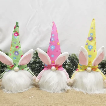 Lihavõtted Alalise Jänku Gnome LED Valgus Küülik Nukk Lihavõtted Näota Nukk Palus Kääbus Kodu Poole Kaunistused Kids Mänguasi Kingitus