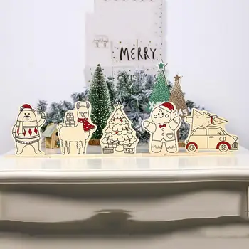 Xmas Uus Aasta Jõulud teenetemärgi DIY Jõulud puidust käsitsi maalitud ornamendid Laste värvi maali juhatuse värvi FZ288