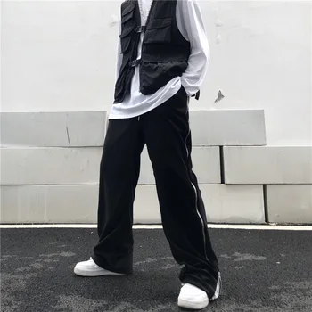 Unisex streetwear velvet sirge kõrge elastne vöökoht lahti püksid täis pikkus moe bränd Naiste Riided joggers sweatpants