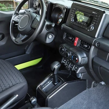 Näiteks Suzuki Jimny 2019 2020 Auto süsinikkiust Keskne Kontroll käiguvahetuse Kasti Paneel, Küljel Dekoratiivne Kate Sisekujundus Tarvikud