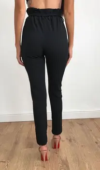 Uus Mood Naiste Vabaaja Elegantne Taskud Pükste Kõrge Vöökoht Pliiats Püksid Naiste Tahke skinny Püksid Pits-up Püksid