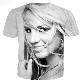 Populaarne Täht Britney Spears 3D Print Mehed Naised Fashion Star Laulja T-särk Harajuku Hip-Hop Streetwear Poisid Tüdrukud Liiga Tops