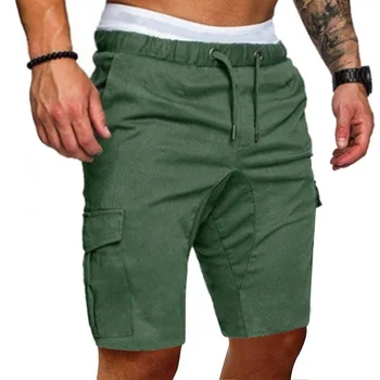 Lühikesed Püksid Meeste Puuvillased Bermuda Mees Suvel Sõjalise Stiilis Sirge Tee Tasku Pits Up Lühikesed Püksid Vintage Casual Püksid