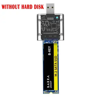 Läbipaistev USB3.0 Gen1 SSD Kõvaketta Puhul SATA M. 2 NGFF SSD 2242 2260 2280 Kaardi Adapter Mobile Kõvaketta Box