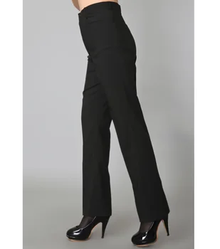 Must ülikond bootleg tööd püksid naiste pluss suurustele hingav tasku püksid daamid kontori püksid suve riideid