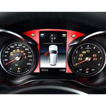 Alumiinium Punane Auto Sõidu Arvuti Ekraani Paneel Sisekujundus Sobib Mercedes Benz C W205 GLC X253