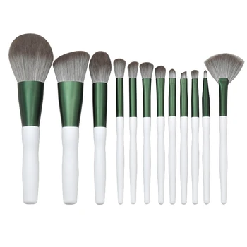 12tk Roheline Meik Pintslid Tööriista Komplekt Kosmeetika Pulber Eye Shadow Sihtasutus, Põsepuna Segamine Ilu moodustavad Pintsel