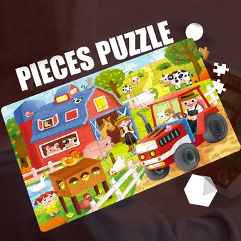 32 Tükki Lasteasutused Beebi Simulatsiooni Auto Loomade Mäng Maja algkool Laste Haridus alushariduse Puzzle Mänguasi