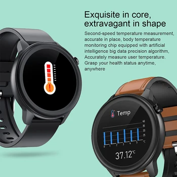 Keha temperatuuri kellad meestele täis touch IP68 veekindel hingamissagedust vererõhku jälgida Smartwatch samsung huawei