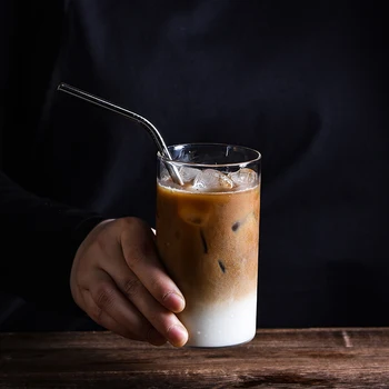 Lihtne kuumuskindlast klaasist tassi hommikusöök piima tassi jää kohvi tassi mahla milkshake plahvatus-tõend kõrge temperatuur lw127347