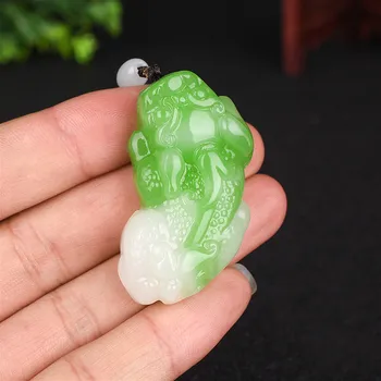 Natural White Green Jade Pixiu Ripats Kaelakee Hiina Käsitsi Nikerdatud Võlu Ehted Amulett Mood Tarvikud Mehed Naistele Kingitusi