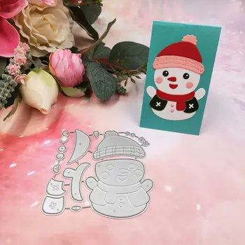 Christmas Snowman Metalli Lõikamine Sureb Šabloon Scrapbooking DIY Album Tempel Paber R7RC
