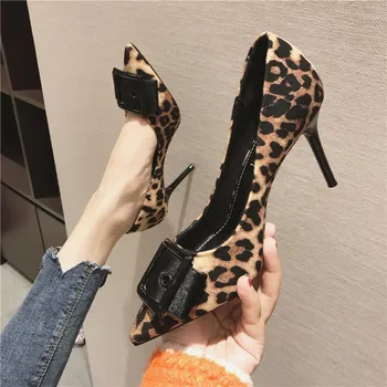 Rimocy seksikas daamid pikad varba leopard pumbad 2019 kevadel feshion õhuke kõrged kontsad tõsta partei pulm kingad naine sandaalid mujer