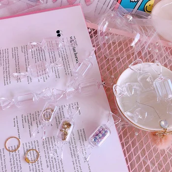 Läbipaistev Candy Modelleerimine Ringi Box Mini Plastikust Kasti Ehted Korraldaja Containe Armas Tüdruk Ringi Kõrvarõngas Ehted Ladustamise Kasti