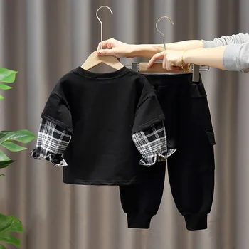 Laste riided 2020. aasta kevadel ja sügisel riided uued vabaaja poiss sobiks baby puuvillane moekas spordirõivad boutique lapsed riided