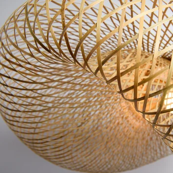 Loominguline Käsitsi Valmistatud Bambusest Ripats Tuled Elutuba Home Decor Rippuvad Tuled Lihtne Isiksuse Söögituba Bambusest Müts Lamp E27