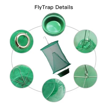 Kokkuklapitavad Rippuvad Rohelised Fly Trap #roheline Net + Pot (ilma Sööt) # 10 Komplekti Moekas, praktiline ja vastupidav putukate lõksu coollest