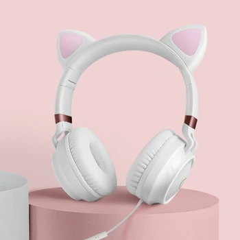 Kaasaskantav Kõrvaklappide Kass Kõrva Lapsed Täiskasvanud Gaming Headset Sport Kõrvaklapid Koos Traat, ABS, Stereo Sülearvuti