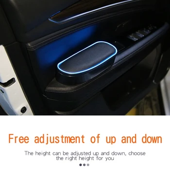 LED Anti Slip Matt Ladustamise Kasti Reguleeritava Kõrgusega Auto Küünarnuki Tugi Vasak Käsi LED Taga Toetada Sõidu Toetus