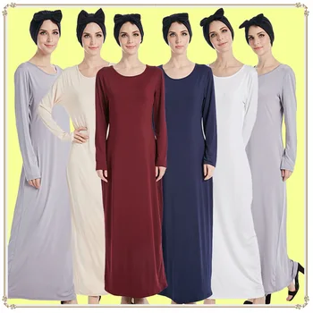 Elegantne Dubai Moslemi sees puhas värv Abaya Araabia türgi Singapur Jilbab Pikk Kleit Moslemid Naiste Kleidid, Islami kleit