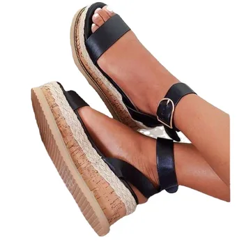UUED Naiste Sandaalid Suvel Uus Mood (Solid Color Muffin Alt sandaalid Pluss Suurus Euroopa Ja Ameerika Vaba aja veetmise Naiste Kingad