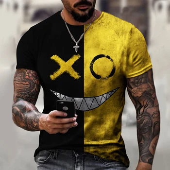2021 Suvel Uus XOXO 3D Graafika Trükitud T-Särgid Streetwears Mood Juhuslik Väljas Tees Meeste O-kaeluse jaoks liiga Top Riided