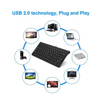 Mini 78 Sisestage USB Juhtmega Klaviatuur Kompaktne Õhuke Office Klaviatuuri Lauaarvuti, Arvuti, Sülearvutid Sülearvuti Dropshipping TSLM1